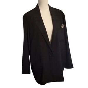 (A) Robichaud diffusion black blazer size large, oversize jacket, black jacket
